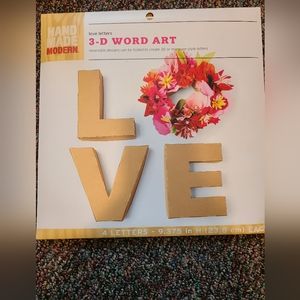 🌟 4/$20 Handmade Modern 3D Word Art Kit - Love